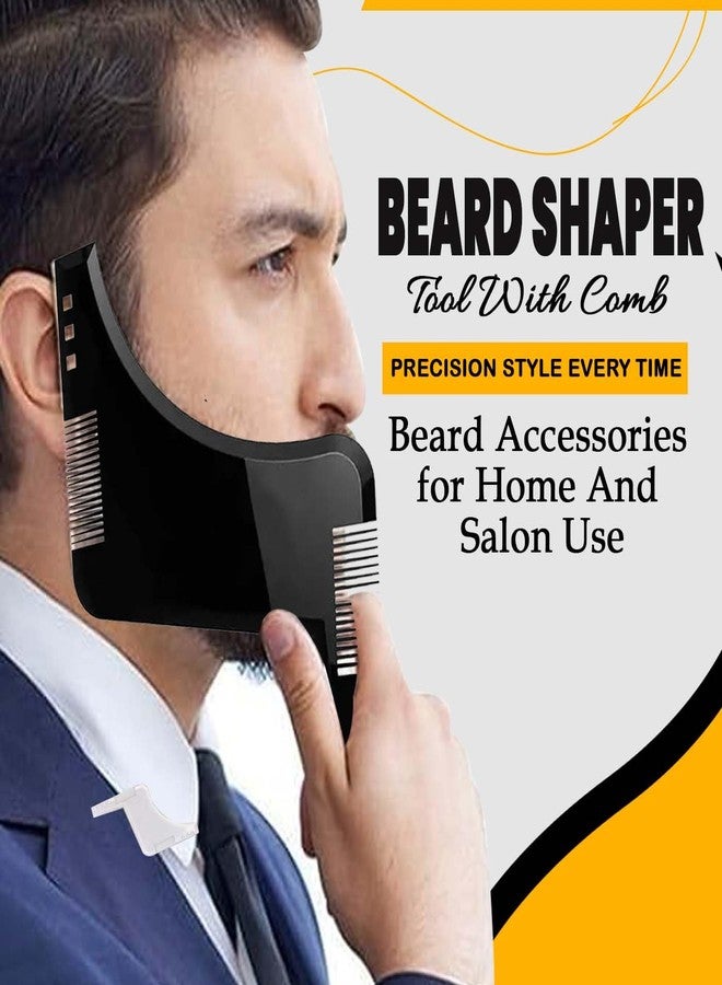 GLAN Set of 3Pcs Multi-Purpose Beard Shaper Tool for Men Beard Shaping Stencil Combs for Men and Boys Use Pack of 1 - Image 2